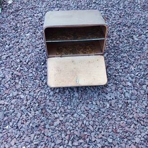 Vintage Brown Metal Bread Box